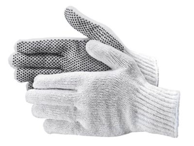 PVC Dot Knit Gloves - Single-Sided, Large S-21650-L - Uline