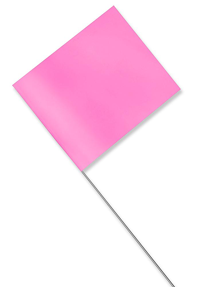 Pink Flag Markers Bundle of 100 Survey Flags 