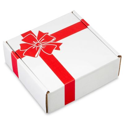 Holiday Mailer - 8 x 8 x 3", Red Bow S-21666BOW