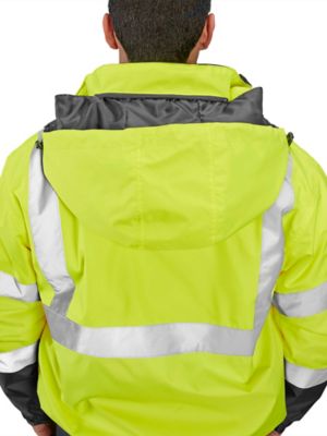 Class 3 Hi-Vis Bomber Jacket - Lime, Medium S-21675-M - ULINE