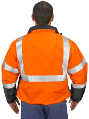 Class 3 Hi-Vis Bomber Jacket - Orange, Large S-21675ORG-L - Uline