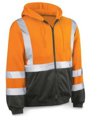 Class 3 Hi-Vis Full-Zip Hoodie - Orange, Large S-21678ORG-L
