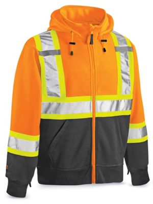 Class 2 Hi-Vis Full-Zip Hoodie - Orange, XL S-21680ORG-X