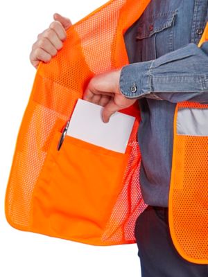 Class 2 Standard Hi-Vis Safety Vest with Pockets - Orange, L/XL S