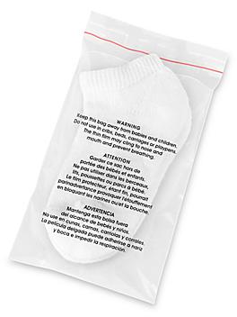 Resealable Suffocation Warning Bags - 1.5 Mil, 4 x 6" S-21687