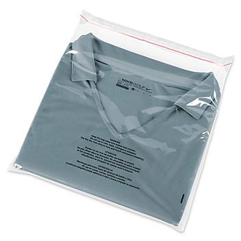 Resealable Suffocation Warning Bags - 1.5 Mil, 12 x 12" S-21689