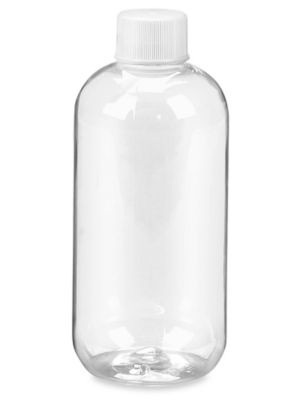 Clear Boston Round Glass Bottles - 16 oz S-18031 - Uline