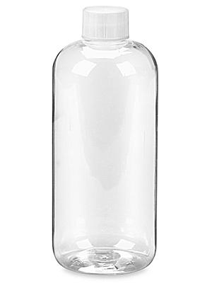 Clear Boston Round Glass Bottles - 16 oz S-18031 - Uline
