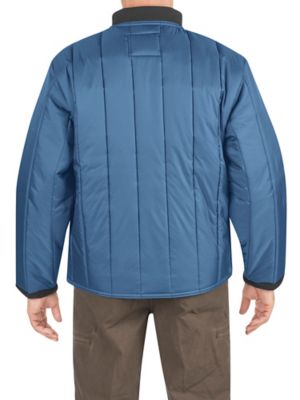 RefrigiWear Navy Blue Nylon Insulated Cooler Jacket Large