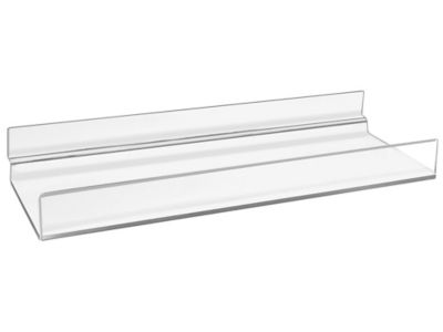 Slatwall Acrylic Shelves with Lip - 10 x 4, Clear - ULINE - Carton of 6 - S-21706