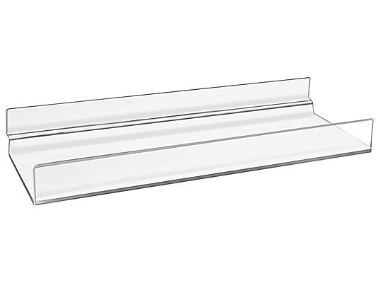 Slatwall Acrylic Shelves with Lip - 10 x 4, Clear - ULINE - Carton of 6 - S-21706
