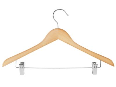 Wood Hangers - Adjustable Clips, Black S-21710BL - Uline