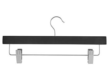 Wood Hangers - Adjustable Clips, Black S-21710BL