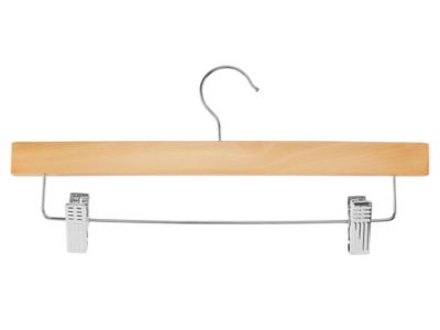 Wood Hangers - Adjustable Clips, Black S-21710BL - Uline