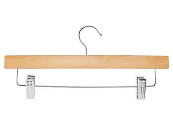 Wood Hangers - Adjustable Clips, Natural S-21710NAT
