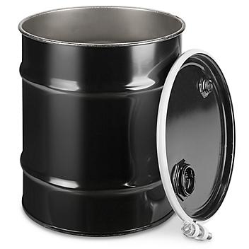 Steel Drum with Lid - 10 Gallon, Open Top, Unlined S-21718
