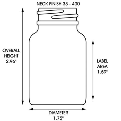 Amber Wide-Mouth Glass Jars - 2 oz