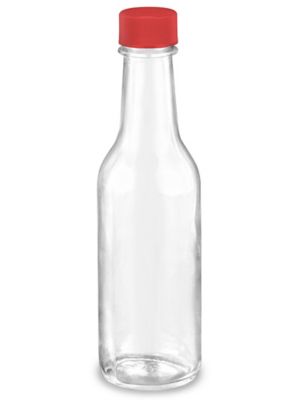 Glass Woozy Bottles - 5 oz, Red Cap S-21720R