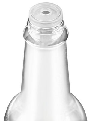 Woozy Round Glass Bottle with White Cap, 10 oz