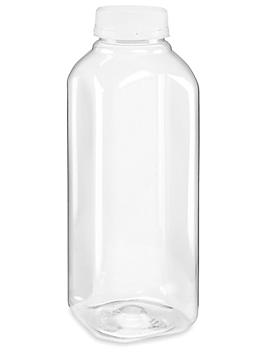Clear Plastic Juice Bottles Bulk Pack - 16 oz, White Cap S-21727B-W