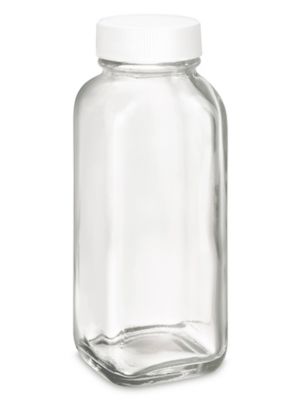 16 oz. French Square Glass Jar, 48mm 48-400 - The Cary Company