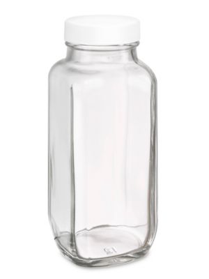 French Square Glass Jars Bulk Pack - 8 oz