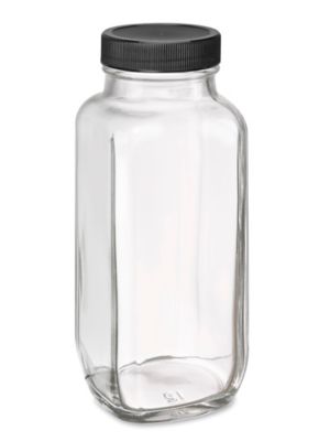 French Square Glass Jars Bulk Pack - 8 oz