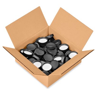 French Square Glass Jars Bulk Pack - 8 oz, Black Cap