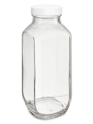 French Countryside 16 oz Glass Square Bottle - Tamper-Evident