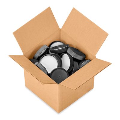 French Square Glass Jars Bulk Pack - 16 oz, Black Cap