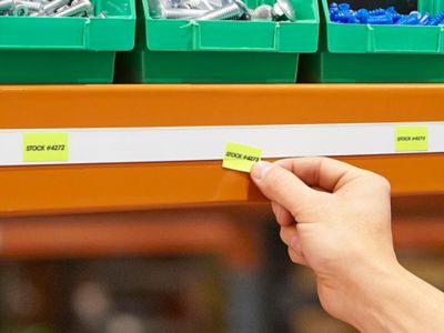 Label Holder Strips - 1 x 48", White S-21749W