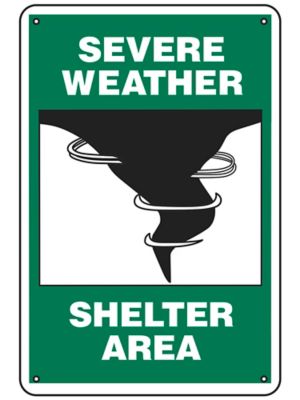 "Severe Weather Shelter Area" Sign - Aluminum S-21755A