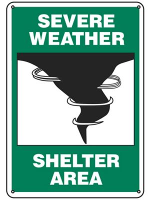 "Severe Weather Shelter Area" Sign - Plastic S-21755P