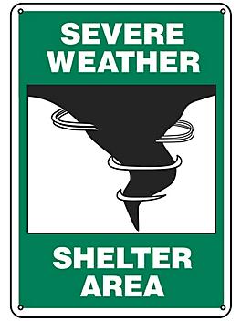 "Severe Weather Shelter Area" Sign - Plastic S-21755P