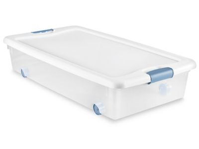 Sterilite Aqua Slate 56-Quart Underbed Latching Storage Box with Wheels