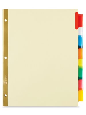 Binder Dividers - 8-Tab, Multi-Color S-21763 - Uline