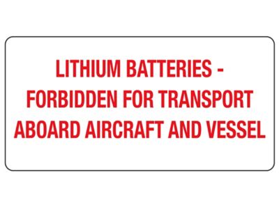Étiquettes pour transport aérien – « Lithium Batteries », 2 x 4 po