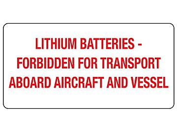 Etiquetas Adhesivas Aéreas - "Lithium Batteries", 2 x 4"