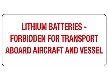 Air Labels - "Lithium Batteries", 2 x 4" S-21767