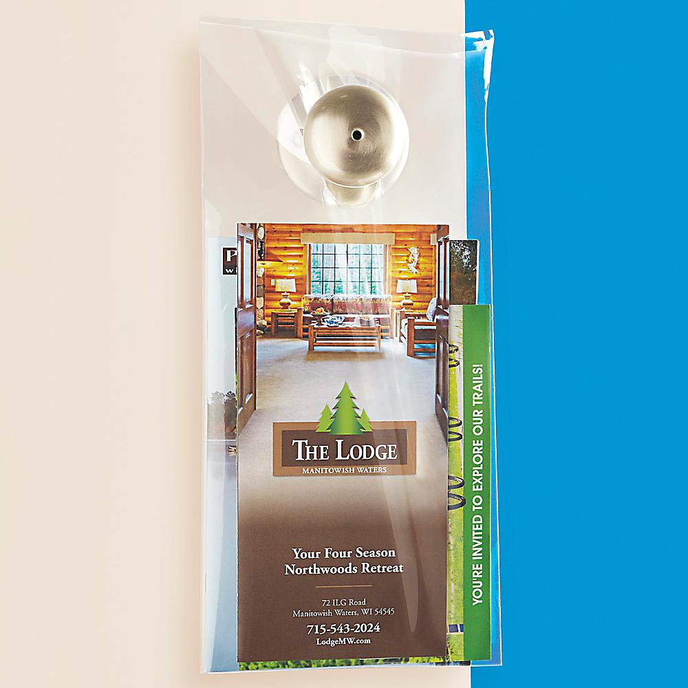 Uline 9 x 14 1.5 mil Clear Doorknob Bags  S-2177C Bundle of 100 Literature Drop Bags 