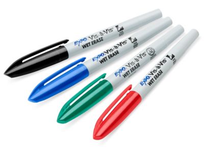 Expo® Wet Erase Markers - Fine Tip, Black S-16511 - Uline