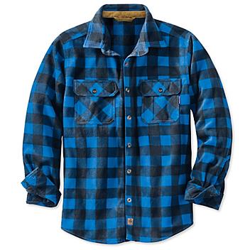 Men's Plaid Fleece Shirt - Blue, 2XL S-21820BLU2X
