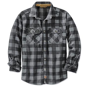 Men's Plaid Fleece Shirt - Graphite, 2XL S-21820GR-2X