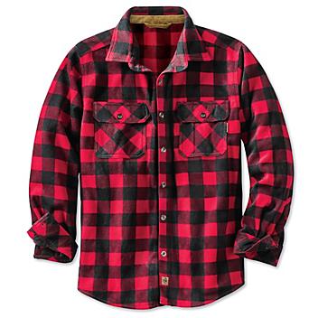 Men's Plaid Fleece Shirt - Red, 2XL S-21820R-2X