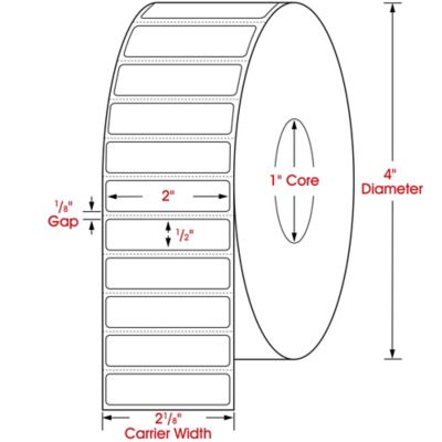 Desktop Thermal Transfer Labels - 2 x 1/2