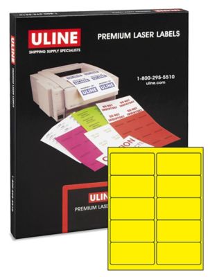 Uline True Color Laser Labels - Yellow, 4 x 2" S-21852Y
