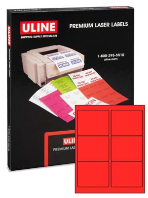  Uline – Étiquettes adhésives laser de couleur véritable – 4 x 3 1/3 po