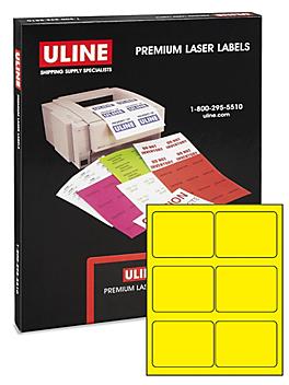 Uline True Color Laser Labels - Yellow, 4 x 3 1/3" S-21853Y