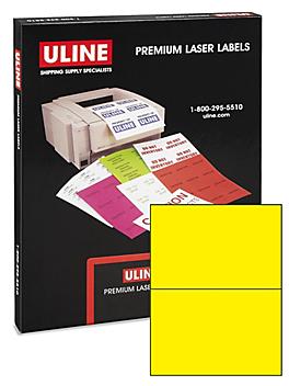 Uline True Color Laser Labels - Yellow, 8 1/2 x 5 1/2" S-21854Y