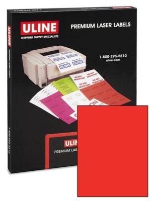  Uline – Étiquettes adhésives laser de couleur véritable – 8 1/2 x 11 po